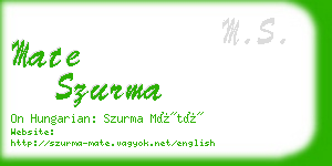 mate szurma business card